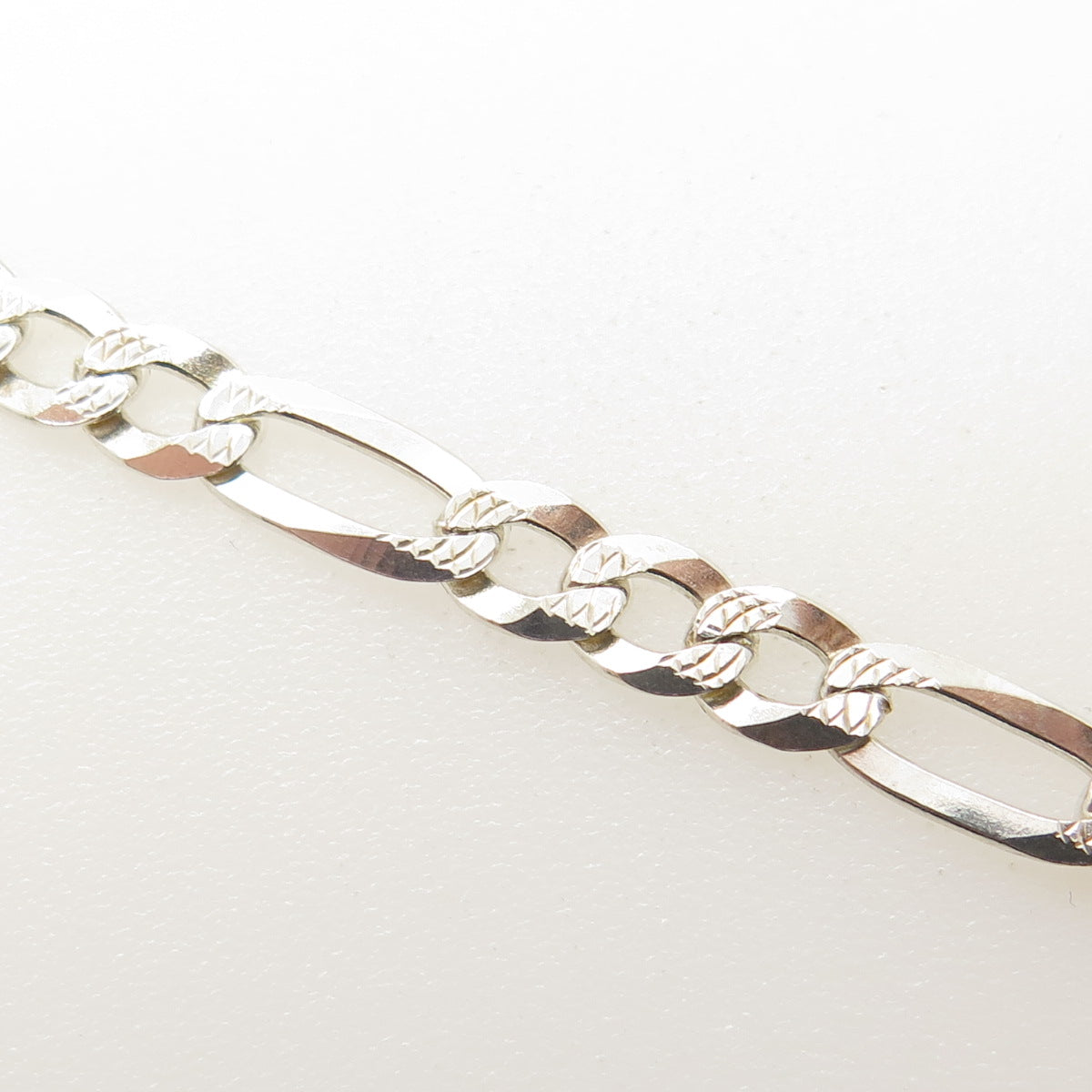 MIABELLA 925 Sterling Silver Italy Figaro Link Bracelet 6.75"