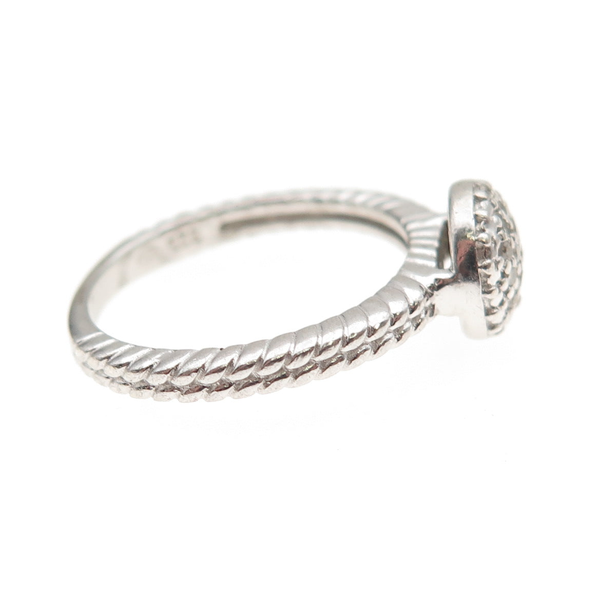 HN Heng Ngai 925 Sterling Silver Real Round-Cut Diamond Ring Size 6
