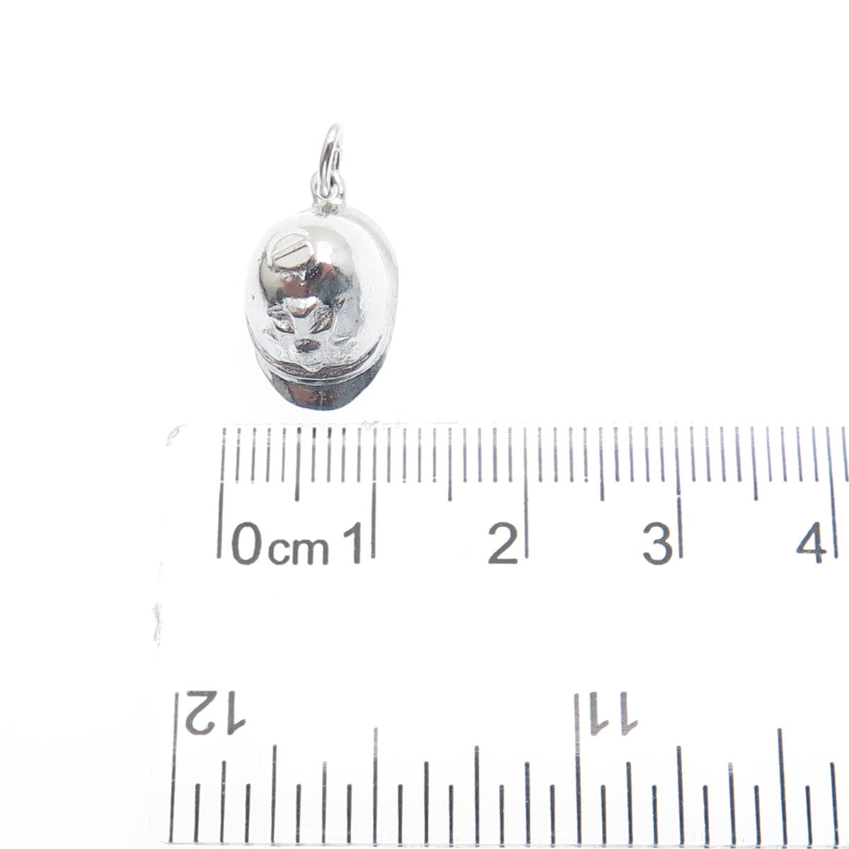 925 Sterling Silver Antique Bermuda Fireman Helmet Minimalist 3D Charm Pendant