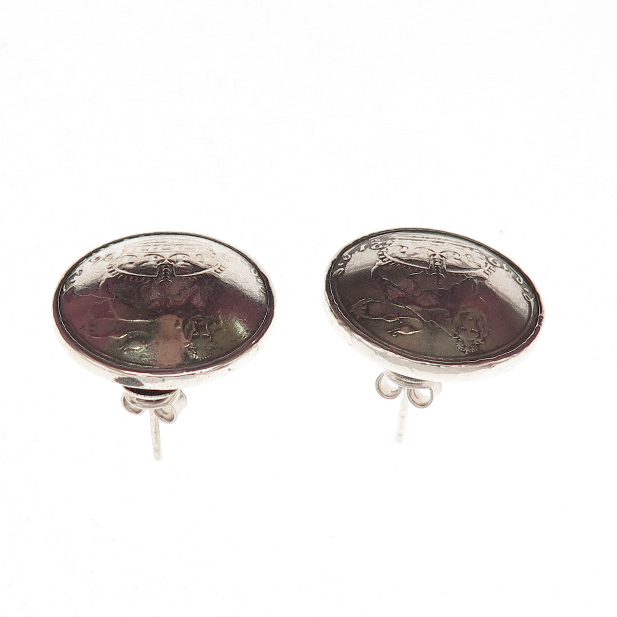 925 Sterling Antique 1921-1926 UK 6 Pence - George V 500 Silver Coin Earrings