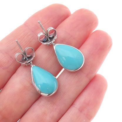 Angelique de Paris 925 Sterling Silver Enamel & C Z Star Dangle Earrings