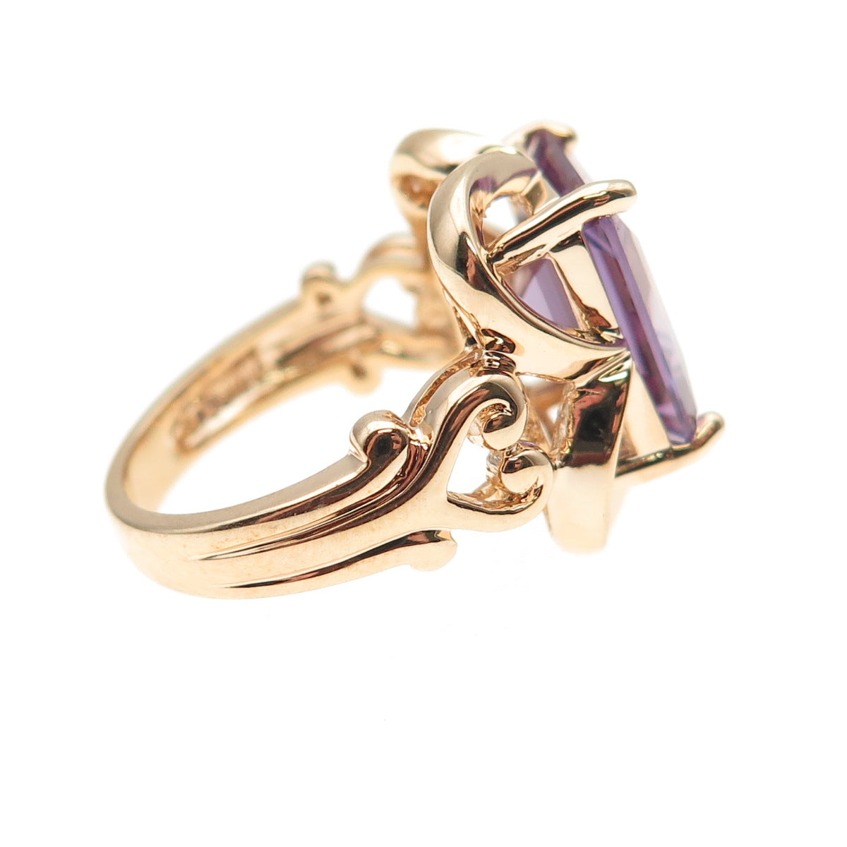 Ross Simons 925 Sterling Gold Plated Lab-Created Peacock Sapphire Ring Size 5