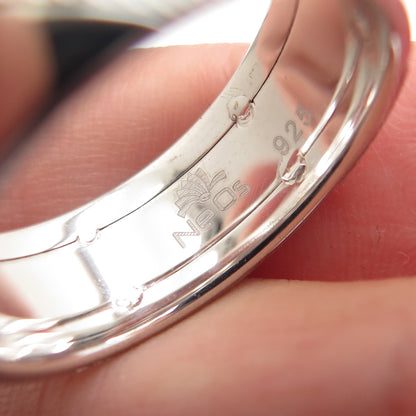 NEOS 925 Sterling Silver Textured Zig Zag Band Ring Size 10.25