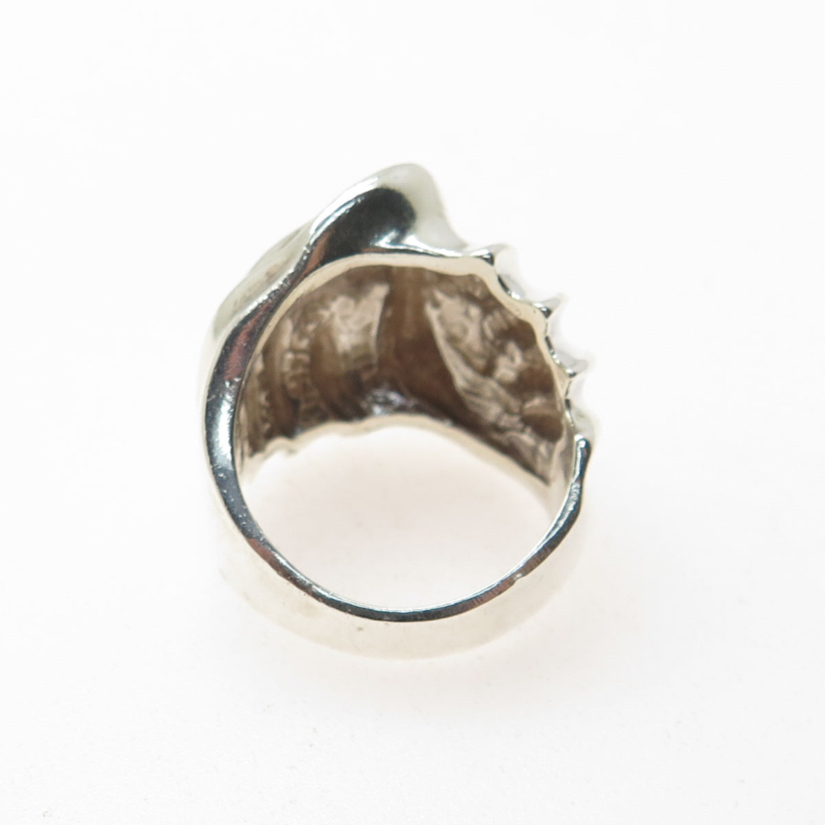925 Sterling Silver Vintage Mexico Modernist Wavy Ring Size 8.75