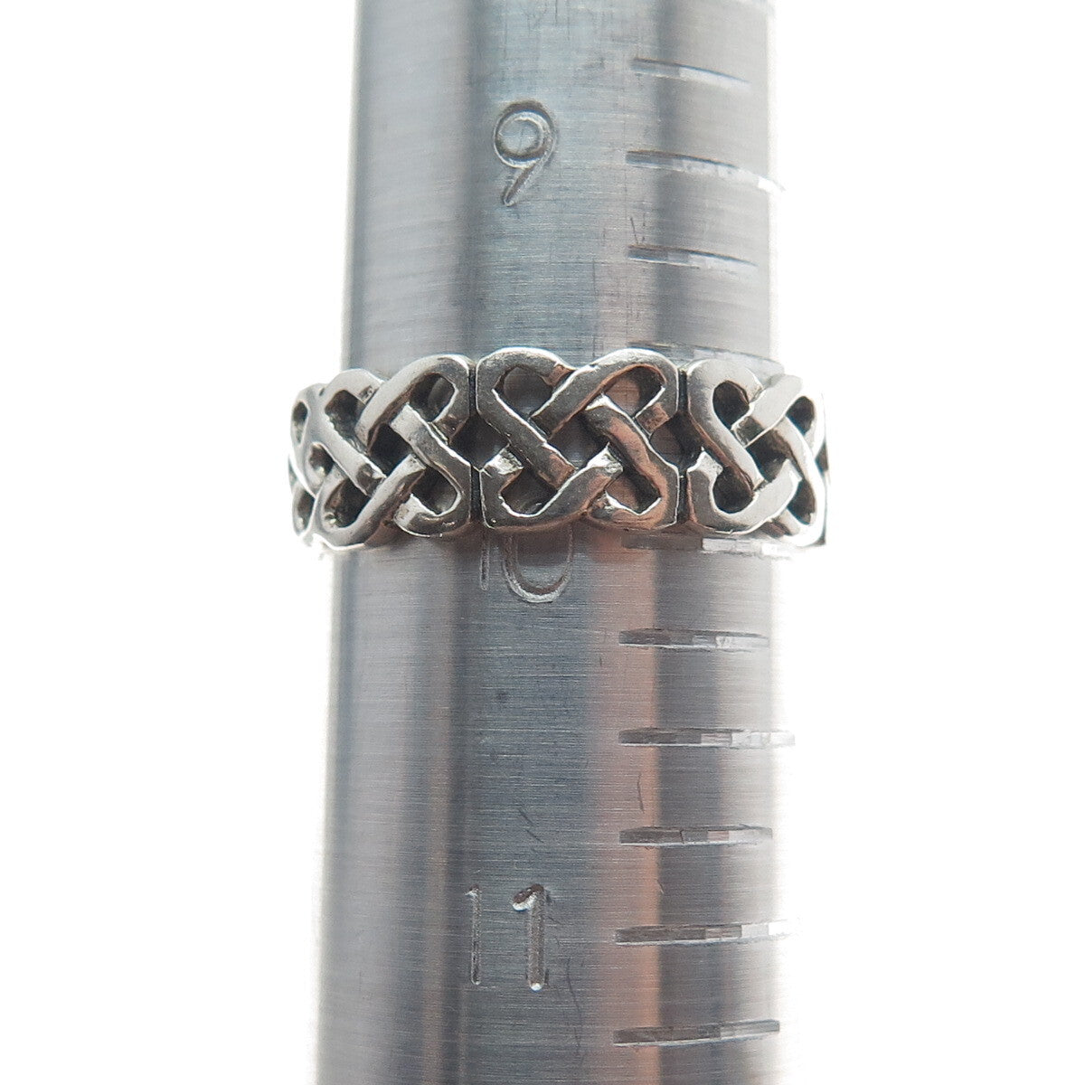 925 Sterling Silver Vintage Viking / Celtic Knot Band Ring Size 10