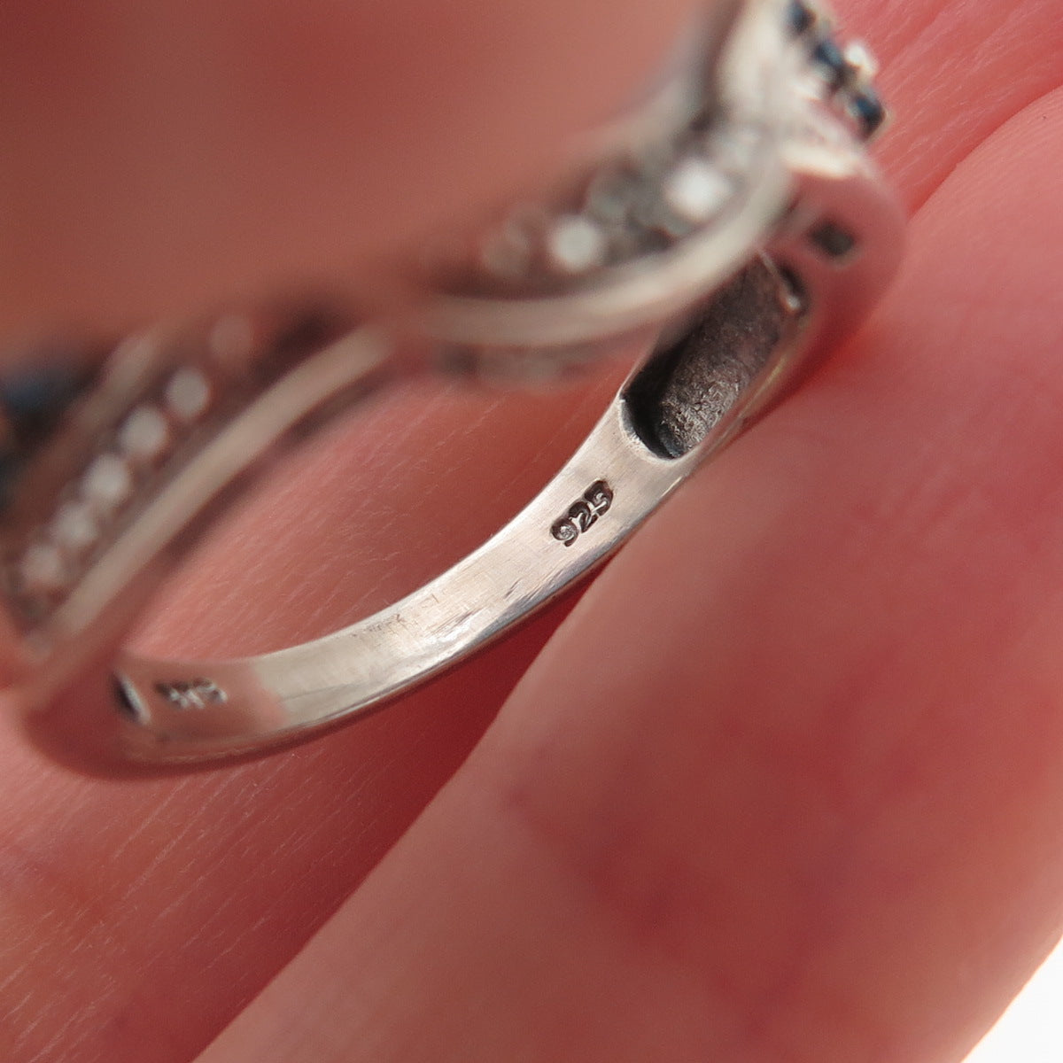Chuck Clemency Sterling Silver Real Diamond Turquoise & Apatite Ring Size 5.75