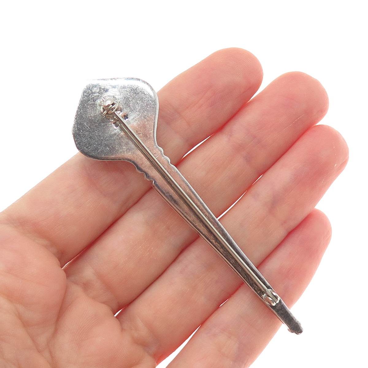 ZINA 925 Sterling Silver Vintage Torch Oxidized Pin Brooch