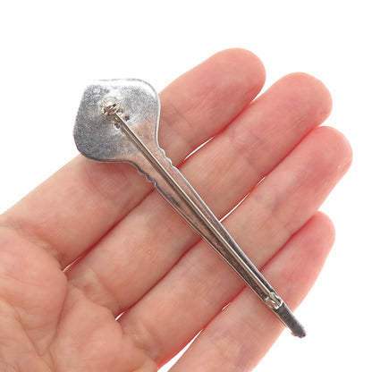 ZINA 925 Sterling Silver Vintage Torch Oxidized Pin Brooch