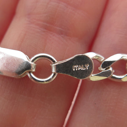 925 Sterling Silver Vintage Italy Figaro Chain Necklace 20"