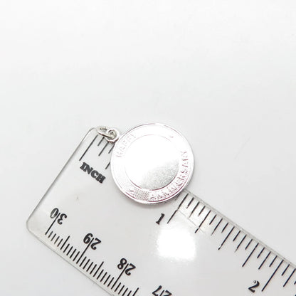 925 Sterling Silver Vintage "Happy Anniversary" Round Pendant