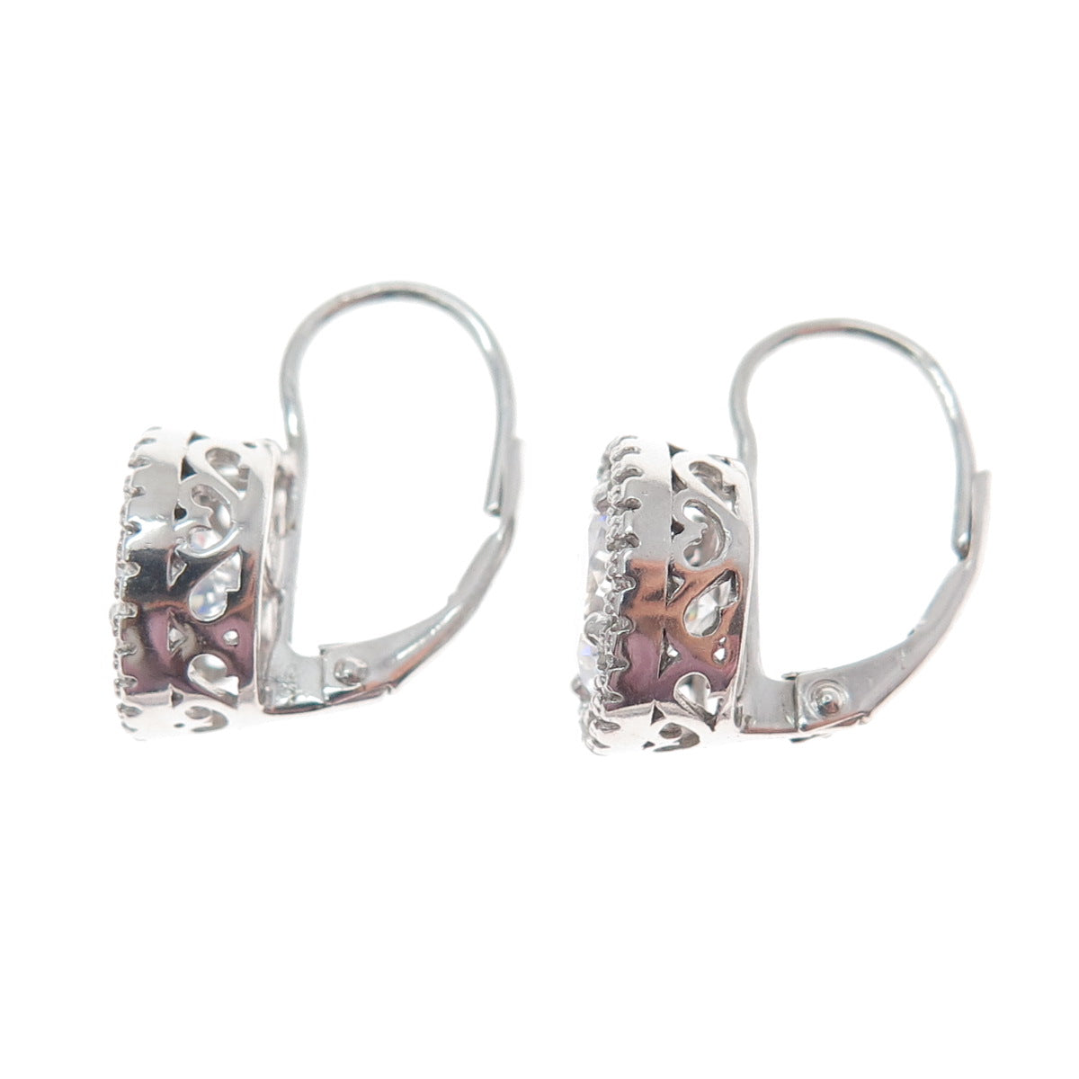 DBJ DEE BERKLE 925 Sterling Silver Round-Cut C Z Sparkle Earrings