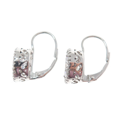 DBJ DEE BERKLE 925 Sterling Silver Round-Cut C Z Sparkle Earrings
