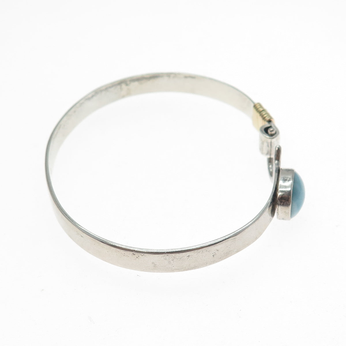 ANGEL STUDIOS Sterling Silver Vintage Larimar Sound of Freedom Bracelet 6.75"