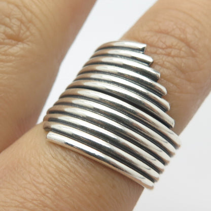 925 Sterling Silver Vintage Wire Wrapped Ring Size 7.5
