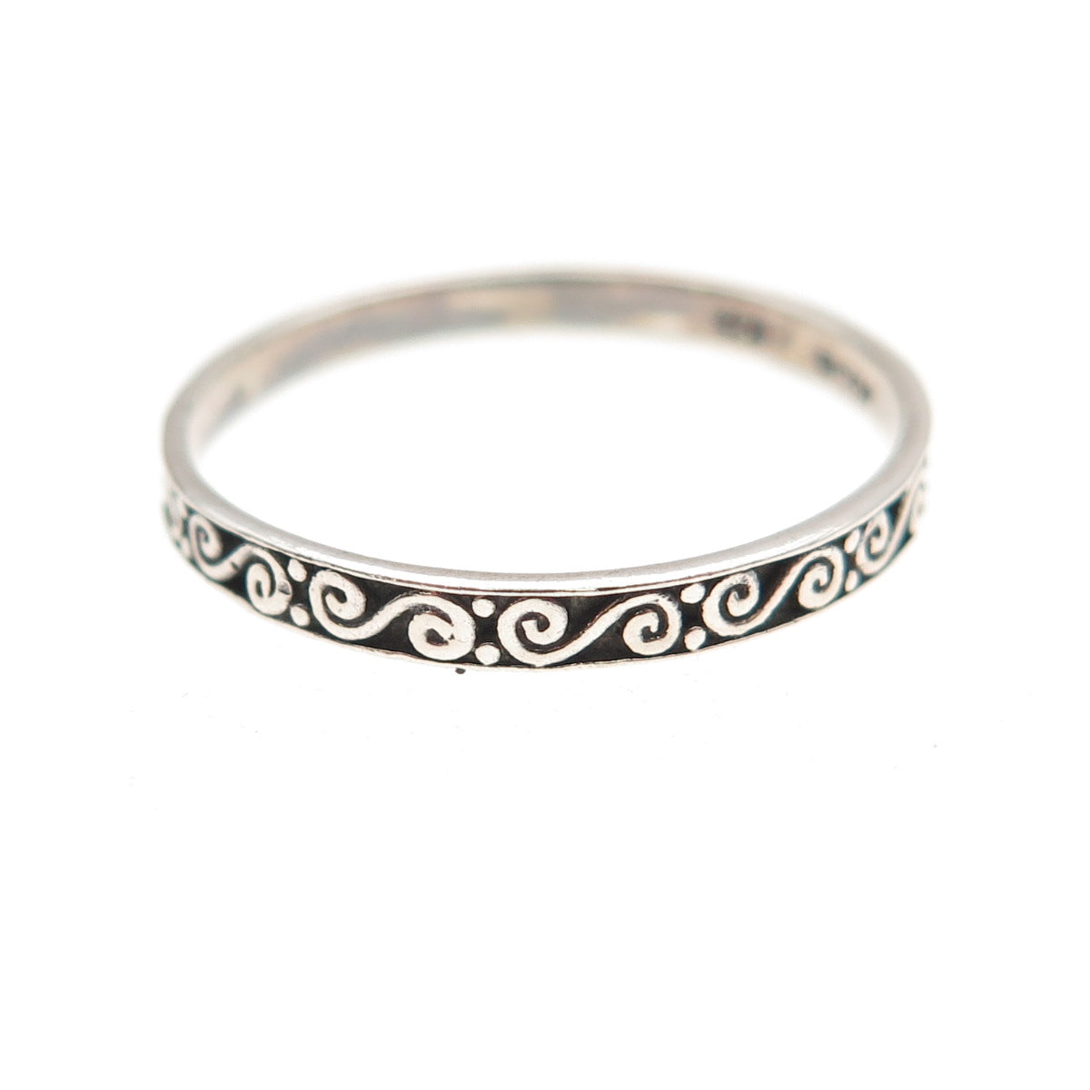 JGD Janice Girardi Sterling Silver Vintage Swirl Stackable Band Ring Size 8.25