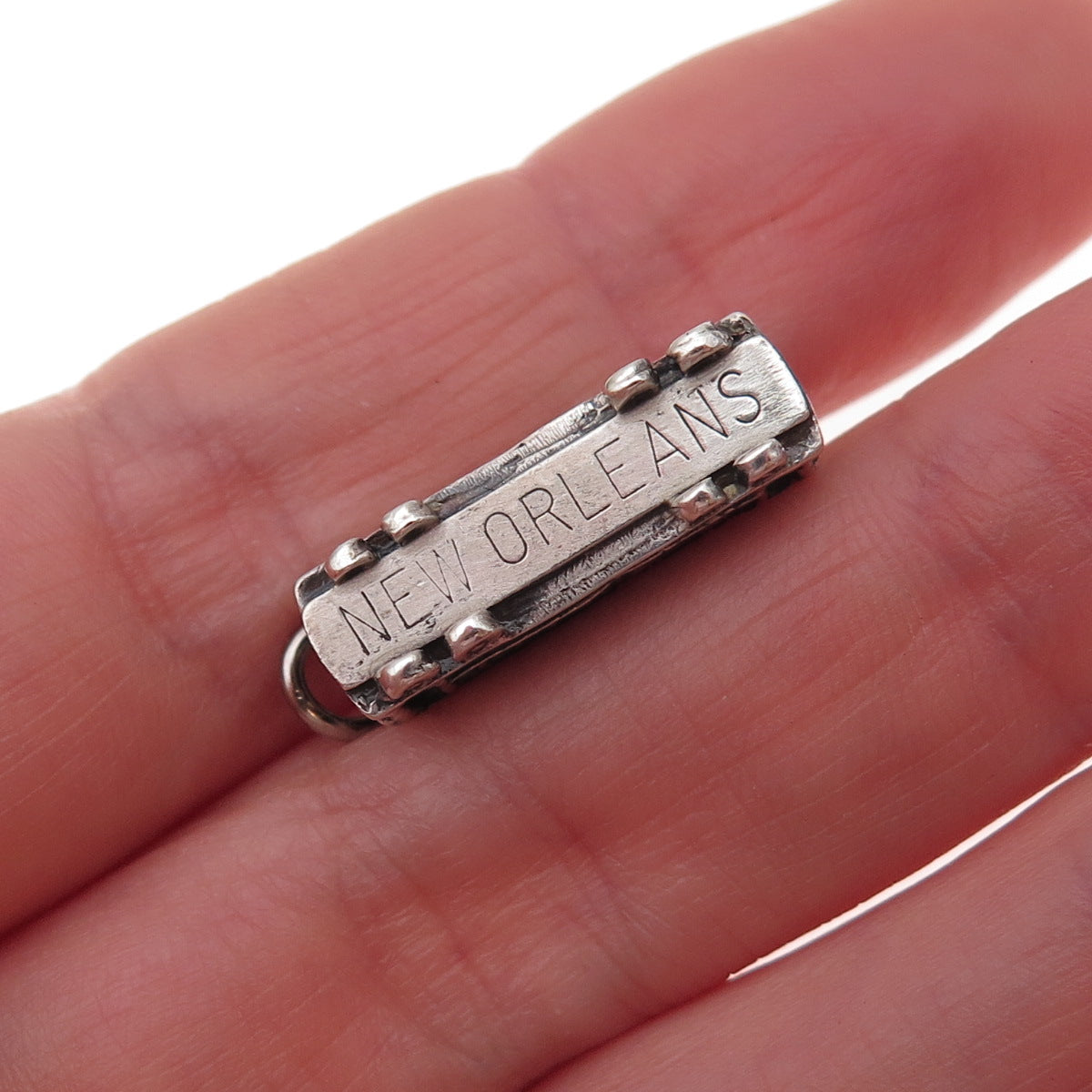 Danecraft 925 Sterling Silver Vintage New Orleans Streetcar 3D Charm Pendant