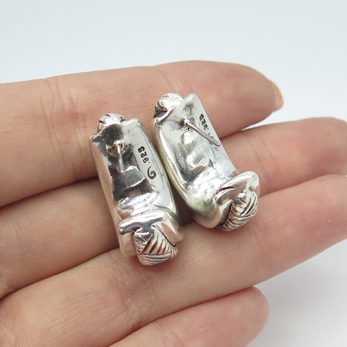 925 Sterling Silver Vintage Engraved Dangle Earrings