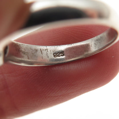 925 Sterling Silver Round-Cut C Z Oxidized Ring Size 5.75