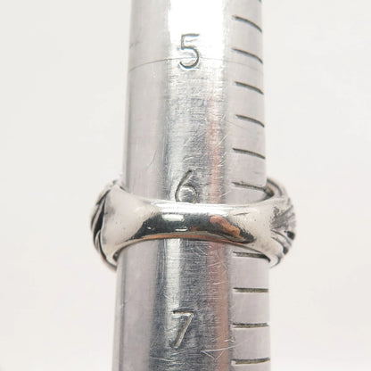 925 Sterling Silver Vintage Modernist Ring Size 6.5