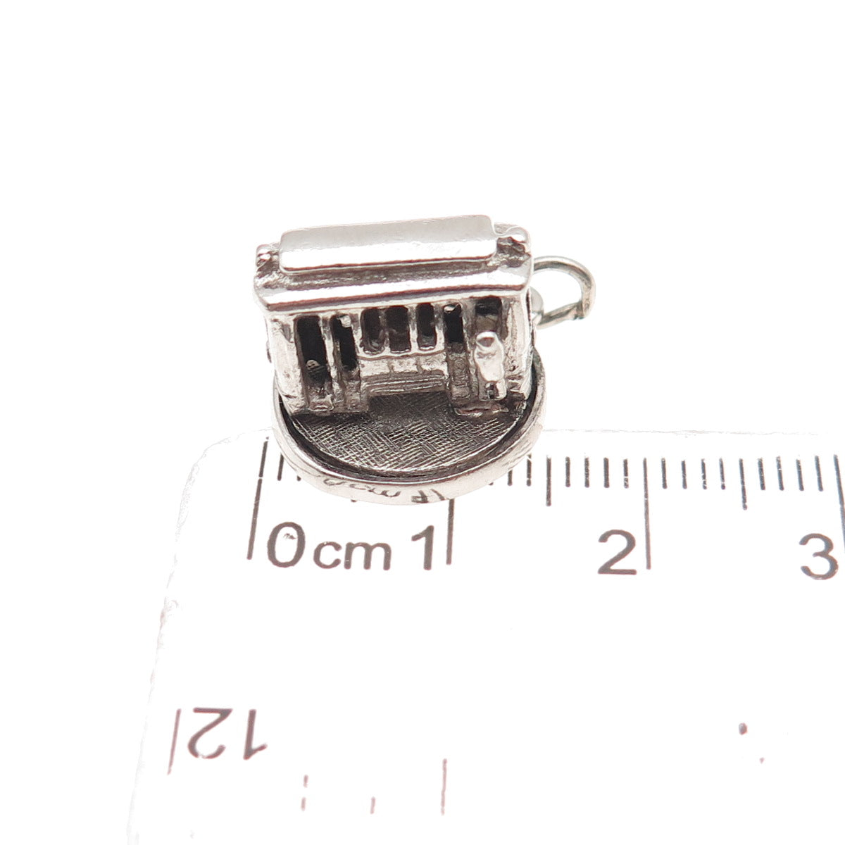 925 Sterling Silver Antique Art Deco San Francisco Cable Car 3D Mini Pendant