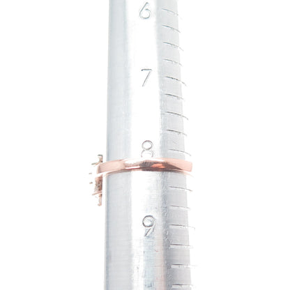 925 Sterling Silver Rose Gold Plated Real Smoky Quartz & C Z Ring Size 8.25