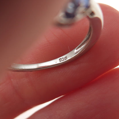 Chuck Clemency 925 Sterling Silver Real Oval-Cut Tanzanite Ring Size 8.25