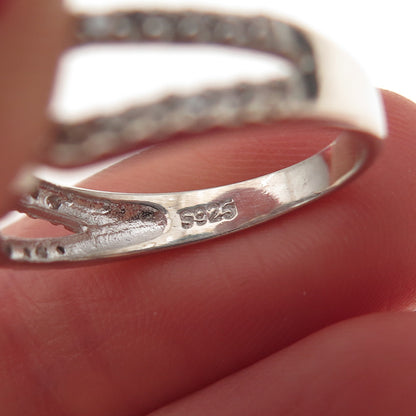 925 Sterling Silver Round-Cut C Z Ring Size 6.75