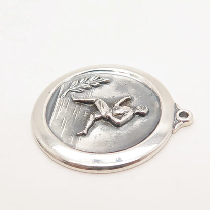 925 Sterling Silver Vintage Runner Pendant