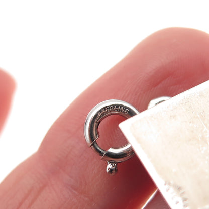 JewelArt 925 Sterling Silver Vintage Cabin Spring Ring 3D Charm Pendant