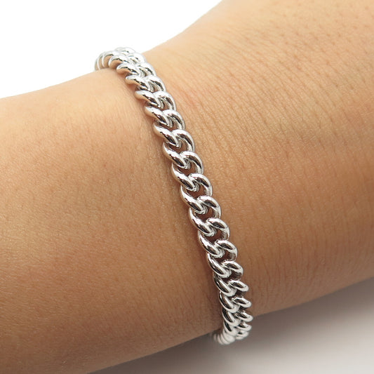 925 Sterling Silver With You Lockets Curb Link Bracelet 7"