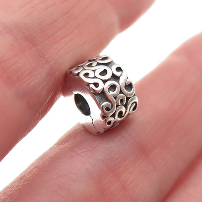 Pandora 925 Sterling Silver S Swirl Clip Charm