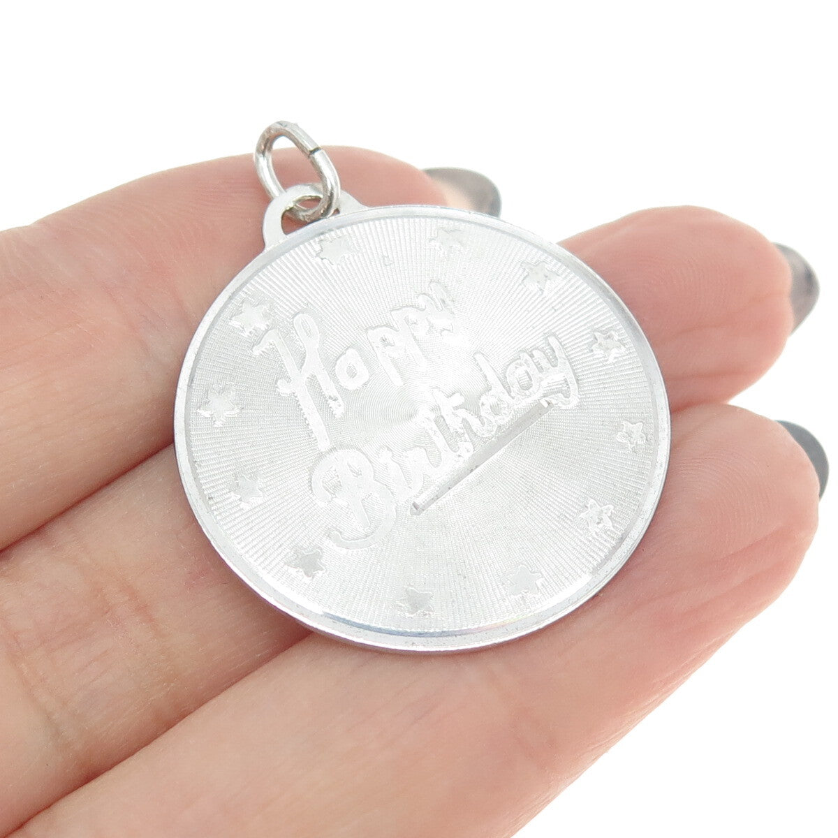 B. A. BALLOU & CO. 925 Sterling Silver Vintage "Happy Birthday" Pendant