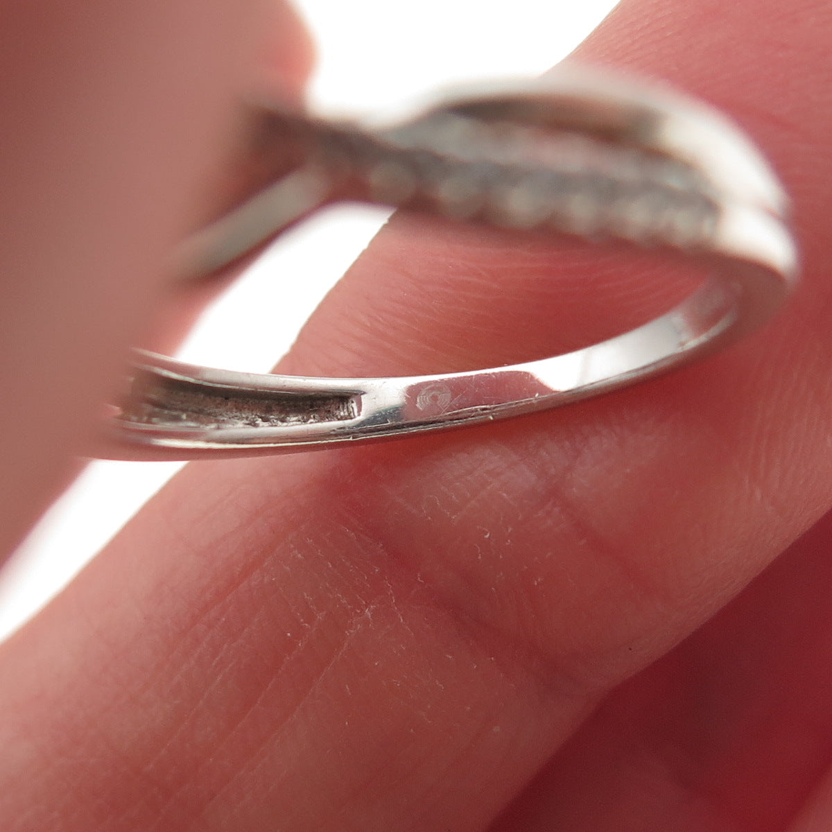 925 Sterling Silver Round-Cut C Z Engagement Ring Size 6.75