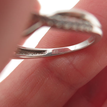 925 Sterling Silver Round-Cut C Z Engagement Ring Size 6.75