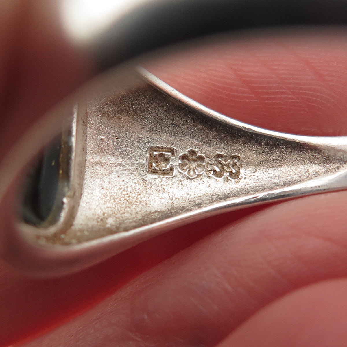 925 Sterling Silver Vintage Real Black Onyx Signet Ring Size 14.25