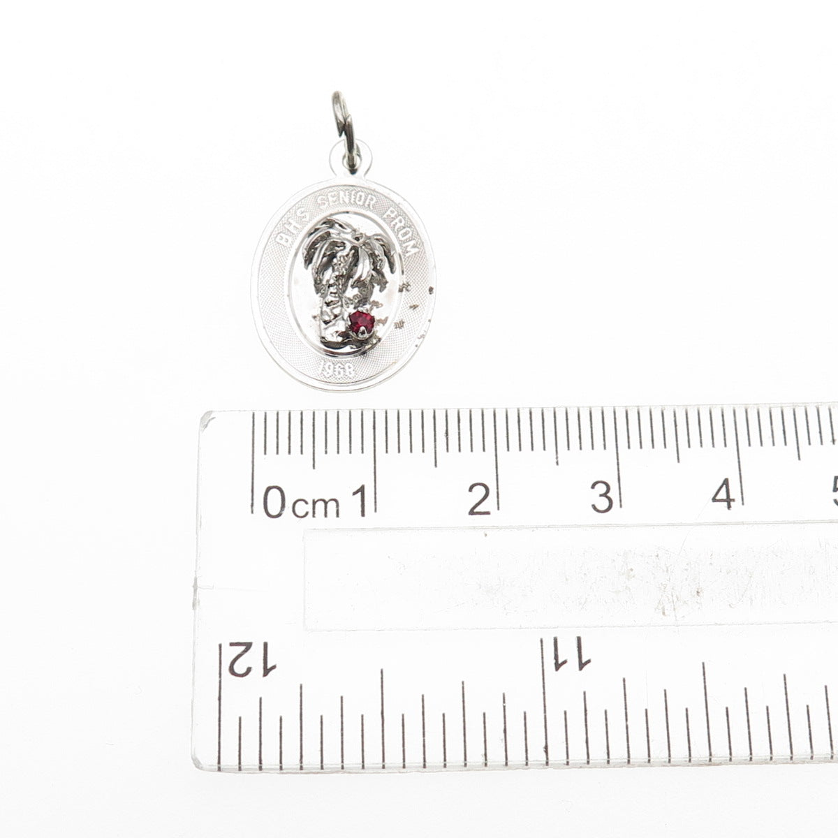 Town & Country Sterling Silver Vintage 1968 Rhinestone BHS Senior Prom Pendant