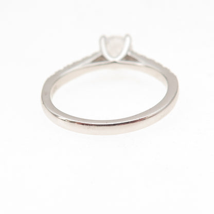 925 Sterling Silver Round-Cut C Z Engagement Ring Size 7