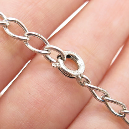 925 Sterling Silver Vintage Curb Link Bracelet 6.75"