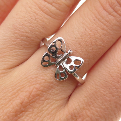 SUNWEST 925 Sterling Silver Vintage Butterfly Ring Size 9
