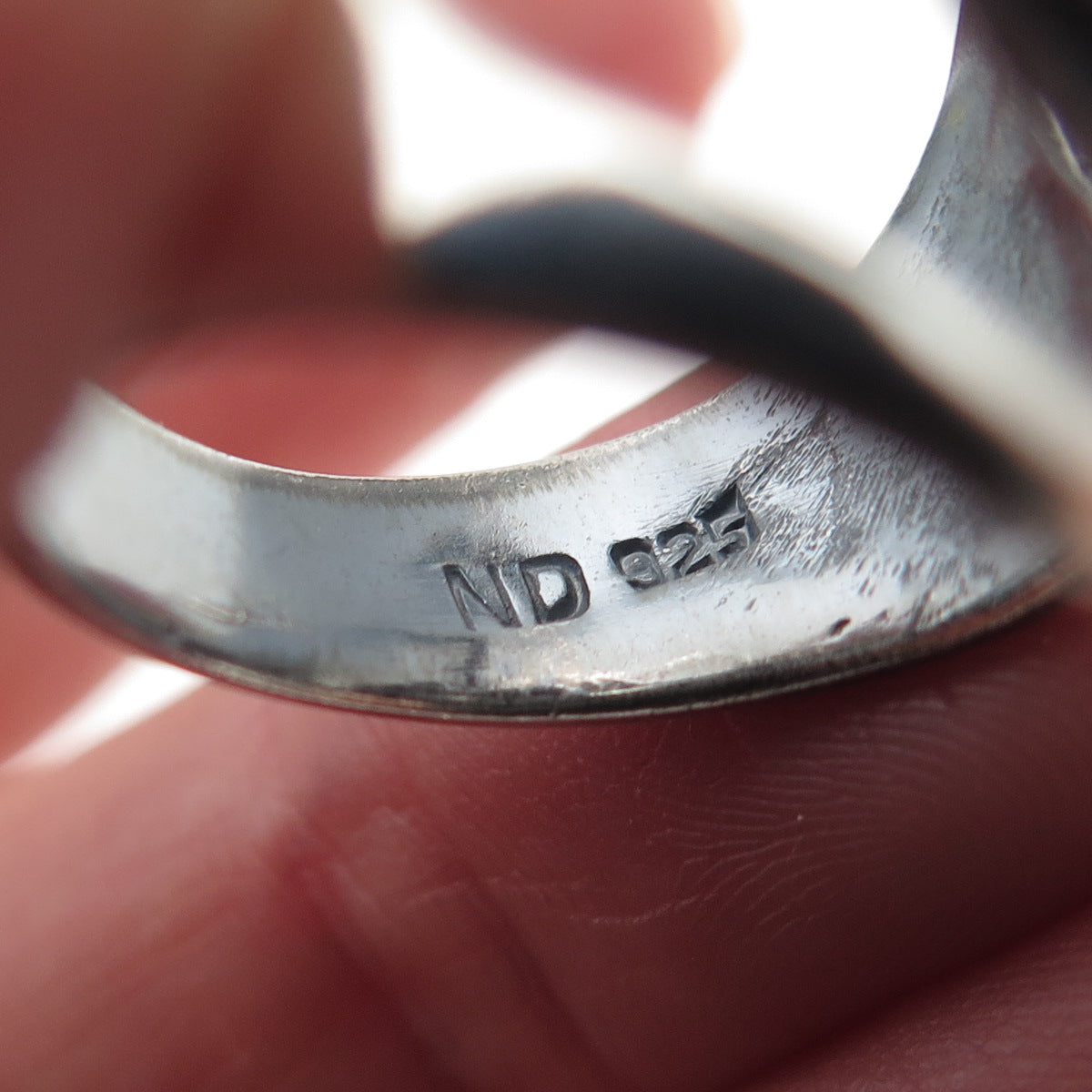CHAPAL ZENRAY 925 Sterling Silver Vintage Modernist Bypass Oxidized Ring Size 8