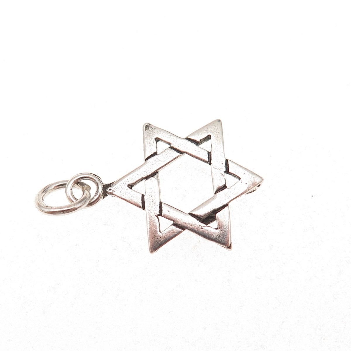 925 Sterling Silver Vintage Star of David Oxidized Charm Pendant