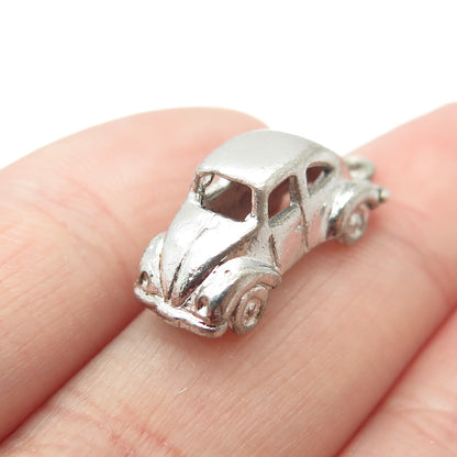 925 Sterling Silver Vintage Beetle Car Retro Charm Pendant