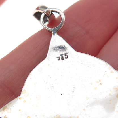 925 Sterling Silver Vintage Four Elements Celtic Oxidized Charm Pendant