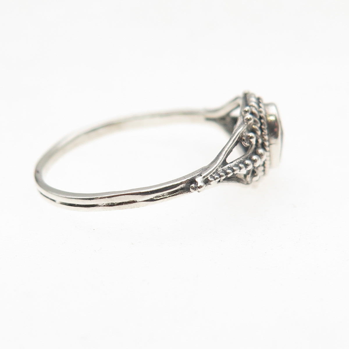 925 Sterling Silver Vintage Real Black & White Onyx Yin Yang Ring Size 8