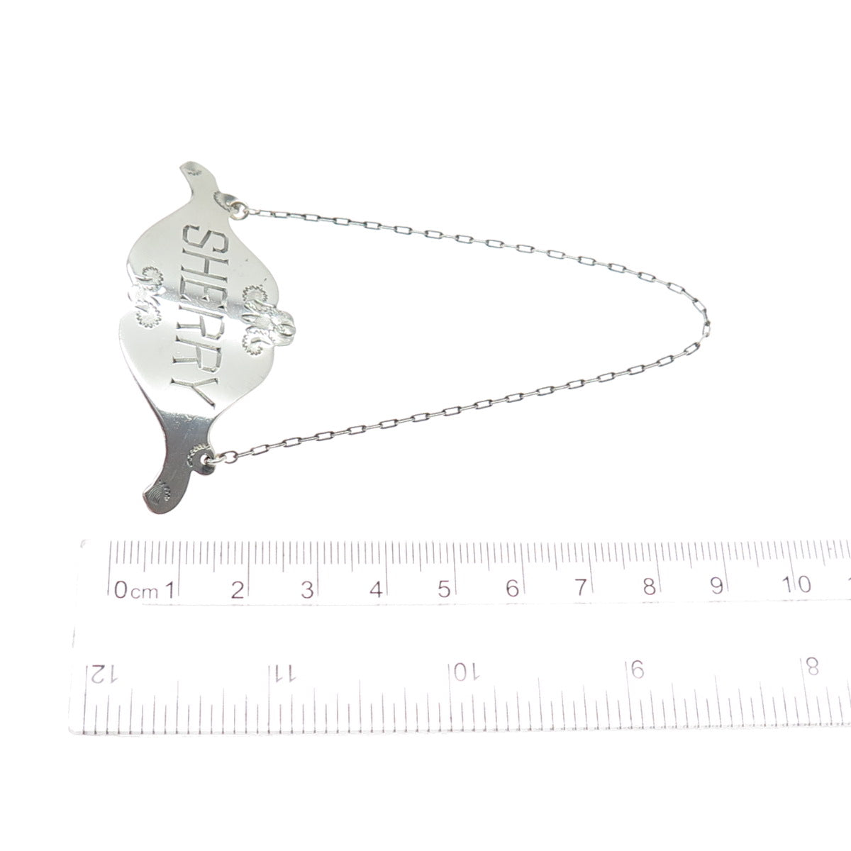 GORHAM 925 Sterling Silver Antique Art Deco Sherry Bottle Tag