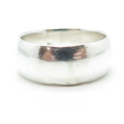 925 Sterling Silver Vintage Classic Wedding Wide Band Ring Size 14.25