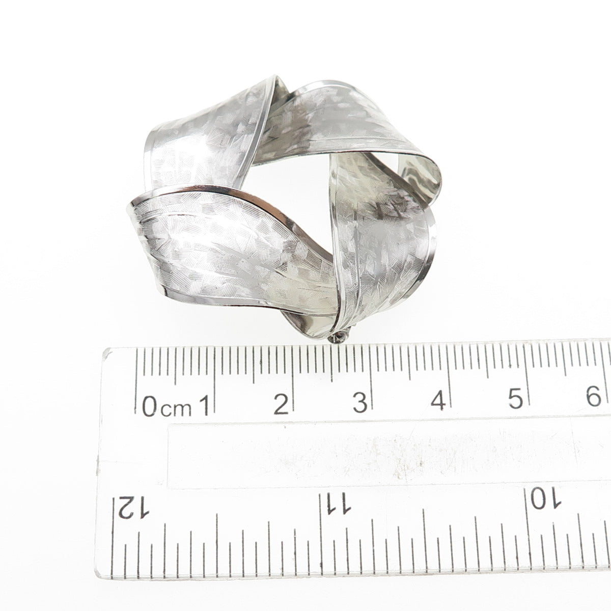 Rolyn 925 Sterling Silver Vintage Modernist Twisted Pin Brooch
