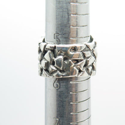 925 Sterling Silver Vintage Real Citrine Nugget Oxidized Ring Size 6
