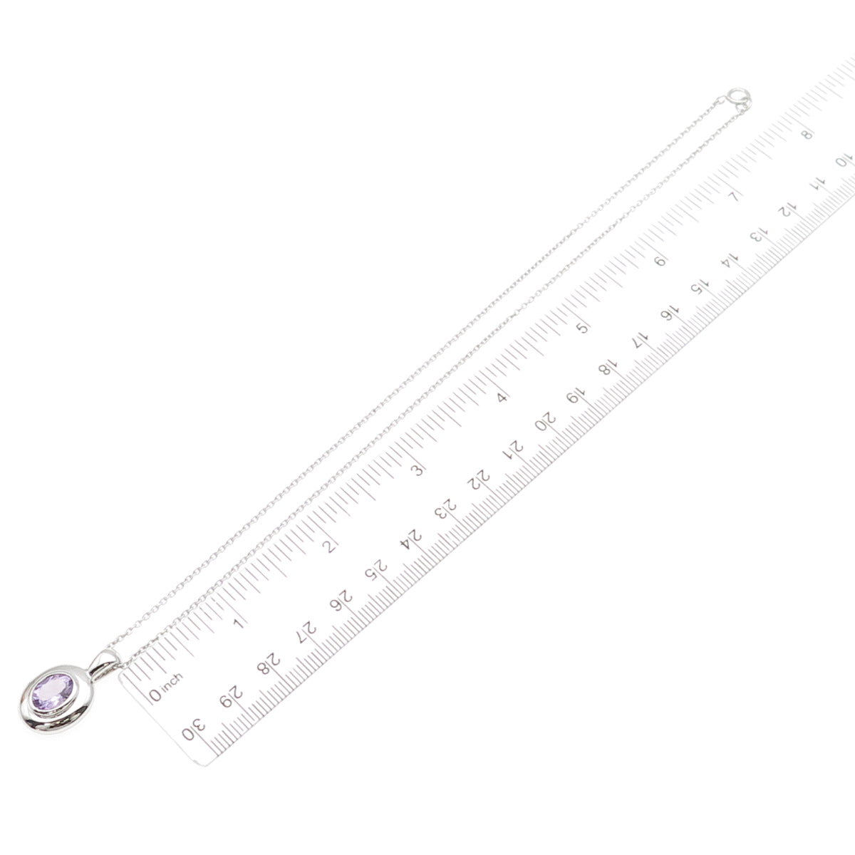 ANNIKA WITT 925 Sterling Silver Real Amethyst Cable Chain Necklace 16"