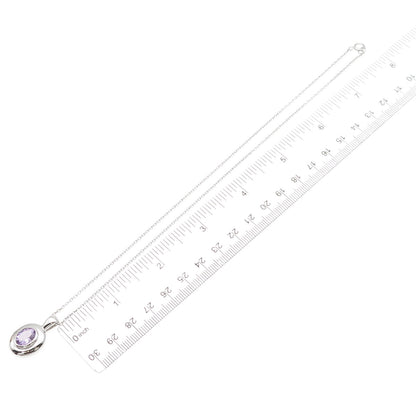 ANNIKA WITT 925 Sterling Silver Real Amethyst Cable Chain Necklace 16"